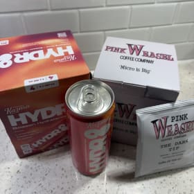 Fjallraven $50 gift card/Karma Hydr8/Pink Weasel Coffee item