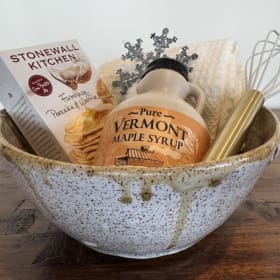 Gift Basket with locally made pottery item