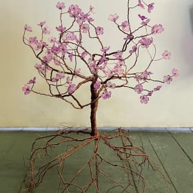 Handmade Copper Wire Tree Sculpture 3 item