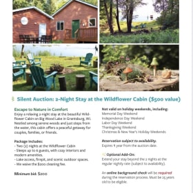 2 Nights Stay at the Wildflower Cabin item