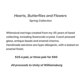 Heart, Butterfly & Flower Earrings - Single Pair item