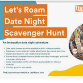Let's Roam Date Night Scavenger Hunt Ticket for 2 Players #1 item