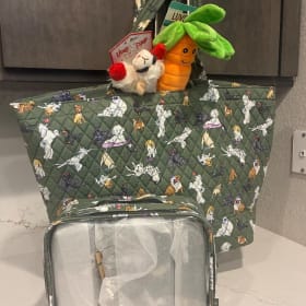 Designer soft tote and cosmetic cases to match plus toys! item