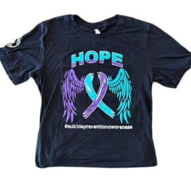 Photo of Hope w/ Wings & "suicide prevention awareness" - SIZE SMALL