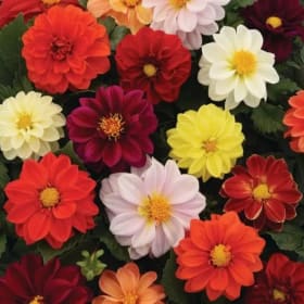 Dahlia Dwarf Mix Annual Flower HALF Flat item