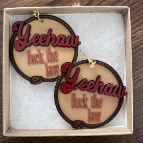 3D Printed Earrings -Yeehaw fuck the law item