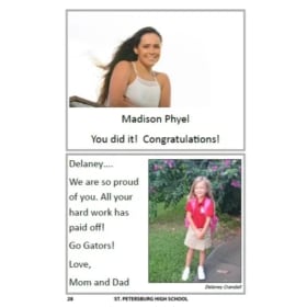 Senior Celebration Program - Half Page Tribute item
