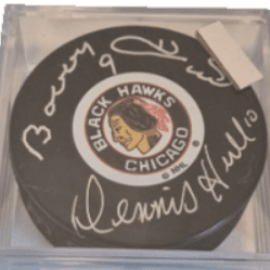 Chicago Blackhawks aphed Hockey Puck – Bobby & Dennis item