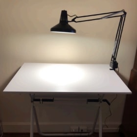 Italian Design Foldable Drawing Desk with Luxe Lamp item