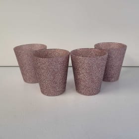 Sparkling Pink Glitter Tea Light Holders - Set of 4 item