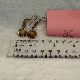 Brass and bead swirl earring (item 26) item