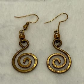 Brass swirl earring item