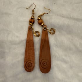 Wood and Brass earring (item 55) item