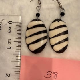 Bone black and white earring (item 58) item