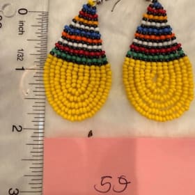 Yellow beaded earring (item 59) item