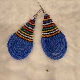 Blue beaded earring, Kenya (item 61) item