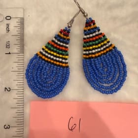 Blue beaded earring, Kenya (item 61) item