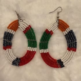 Beaded ellipse earring (Kenya) item 63 item