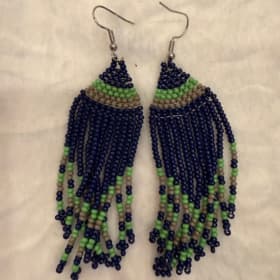 Seahawk color grey accent beaded earring item