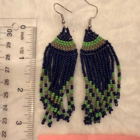 Seahawk color grey accent beaded earring item