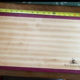 Hand crafted cutting board with purple heart (item 72) item