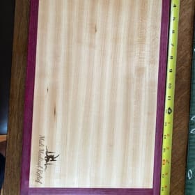 Hand crafted cutting board with purple heart (item 72) item
