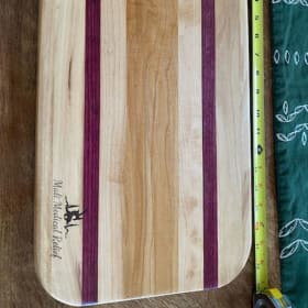 hand crafted cutting board with purple heart (item 73) item