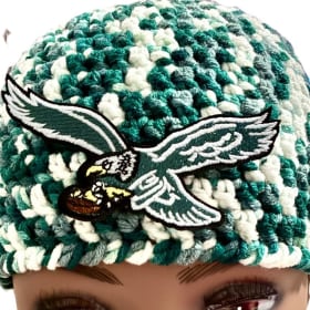 Crochet Beanie with Eagles Logo item