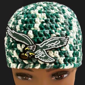 Crochet Beanie with Eagles Logo item