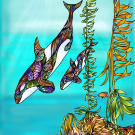 J63 and her Mom Diving into the Kelp Forest item