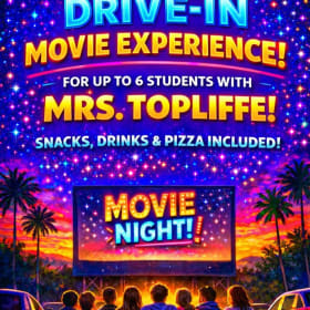 Drive-in movie experience for up to 6 with Mrs. Topliffe item