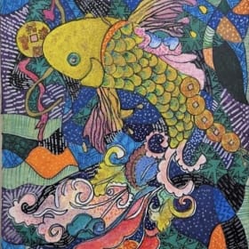 Golden Fish of Abundance 《年年有餘》 王怡方 油畫 12M item