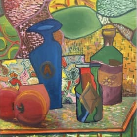 Symphony of Color in Still Life 《色域靜物交響》卓中隆 油畫 item
