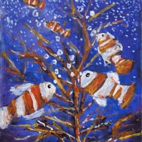 Swimming Freely in the World《悠游世界》林諺毫 油畫 8F item