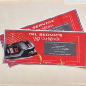 Keep It Running Smoothly – Oil Service Gift Certificate item