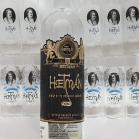 Hetman Shot Glass Set w/ a bottle of Hetman Elite Vodka item