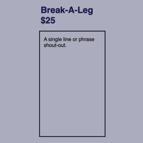 "Break a leg" Ad item