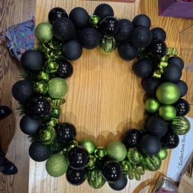 1st Grade Donation - Black & Green School Spirit Wreath item