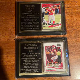 Travis Kelce and Patrick Mahomes plaques item