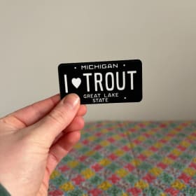 3X1.5" I Love Trout Vinyl Sticker item