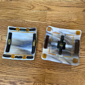 Two Nut Dishes Glass Art item