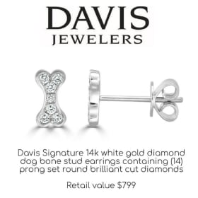 Davis Jewelers Diamond Dog Bone Stud Earrings item