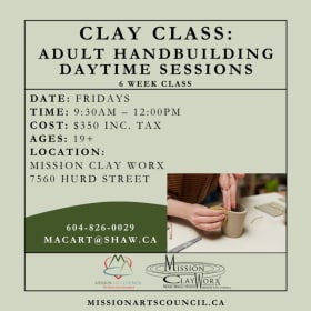 Adult Handbuilding - Daytime Sessions - April 10 item