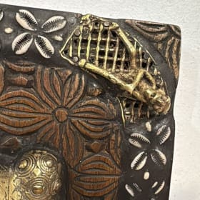 HIm & Her Wood & Bronze Plate item
