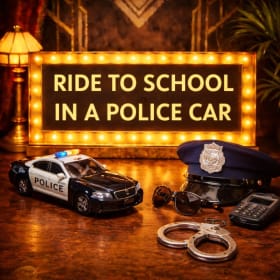Ride to School in a Police Car item