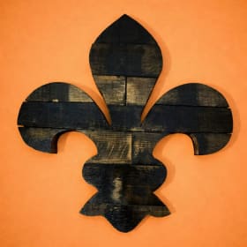 #108 Rustic Fleur de Lis Wooden Wall Decor item