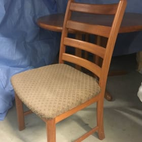 Teak 46" Round table with 6 chairs - $900 value item