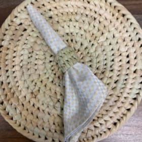 Palm Leaf Napkin Rings, Handwoven, Set of 6. Valued at $50. item