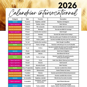 Calendrier 2026 - format lettre item