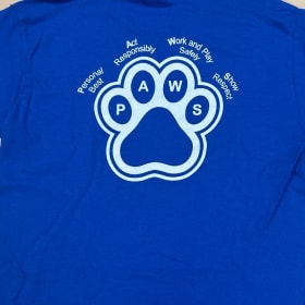 Hoody - Logo on front, Paw on back - Grey and Blue Available item